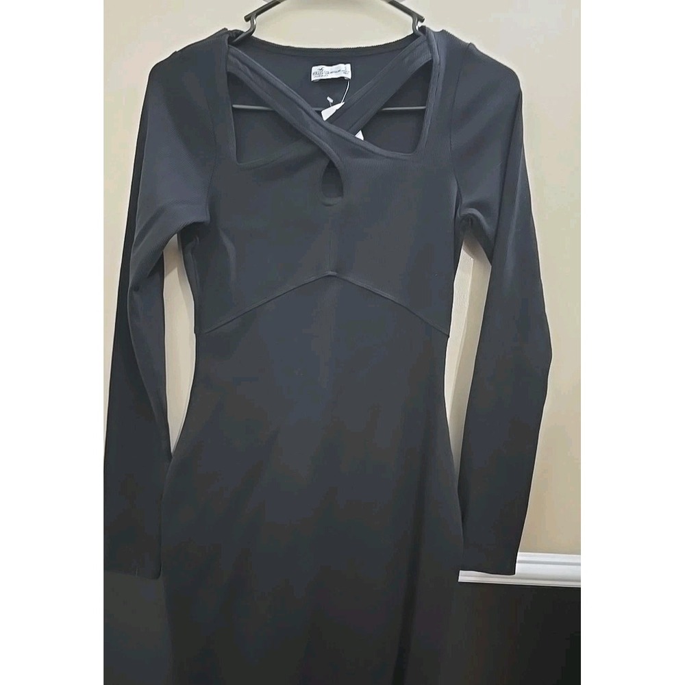 Hollister Women's Black Short Knit Long Sleeve Dress Size Small New